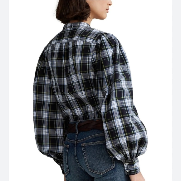 Polo by Ralph Lauren Black and Blue Plaid Button Down Shirt - Picture 2 of 16